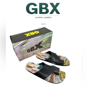 🩴  men’s black leather GBX sandal size 11 NWT and box