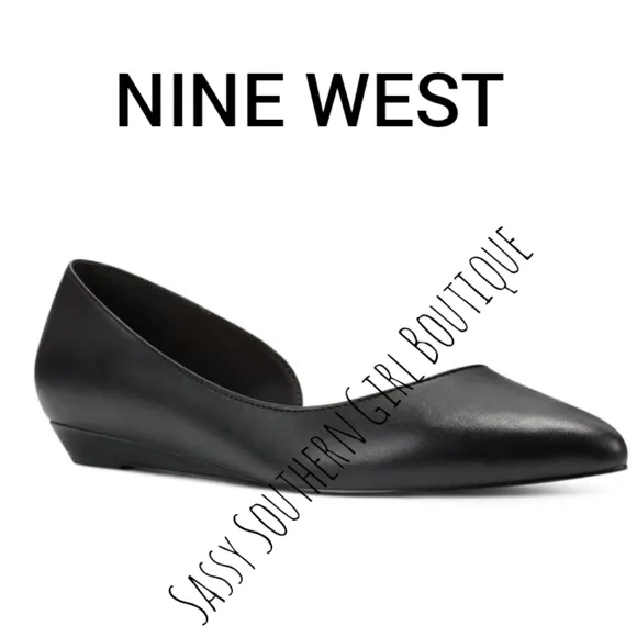 🆕⭐ NINE WEST black leather Dorsey flats