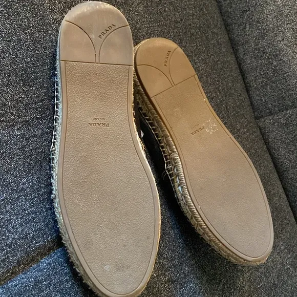 - Prada Black Leather Espadrilles size EU 38.5 US 8