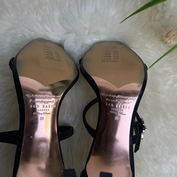 - Ted Baker🍂🍁three strap black suede heels 38