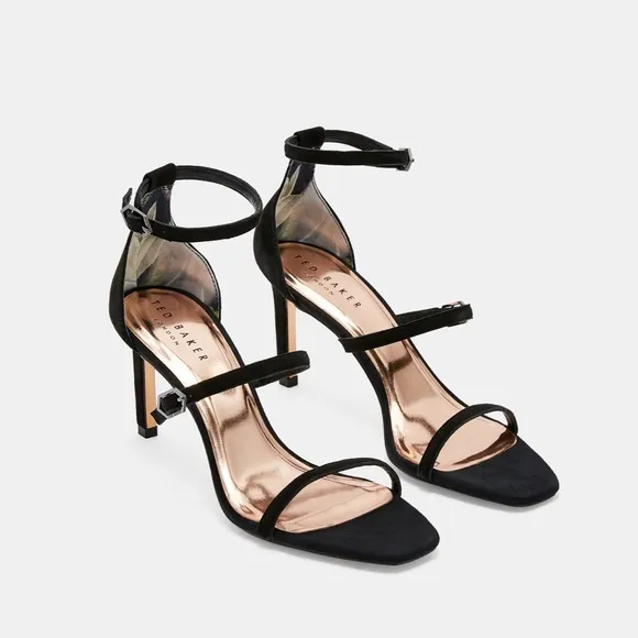 - Ted Baker🍂🍁three strap black suede heels 38