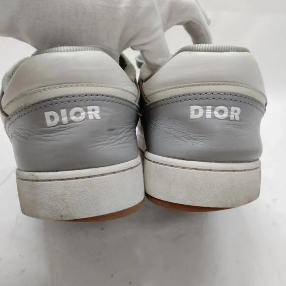 $1395 Authentic CHRISTIAN DIOR Made in ITALY Men's Gray Leather Sneakers Sz.44