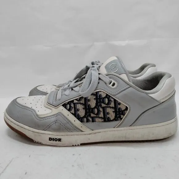 $1395 Authentic CHRISTIAN DIOR Made in ITALY Men's Gray Leather Sneakers Sz.44