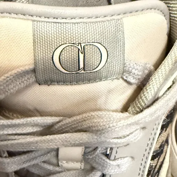 $1395 Authentic CHRISTIAN DIOR Made in ITALY Men's Gray Leather Sneakers Sz.44