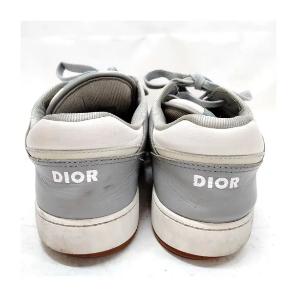 $1395 Authentic CHRISTIAN DIOR Made in ITALY Men's Gray Leather Sneakers Sz.44