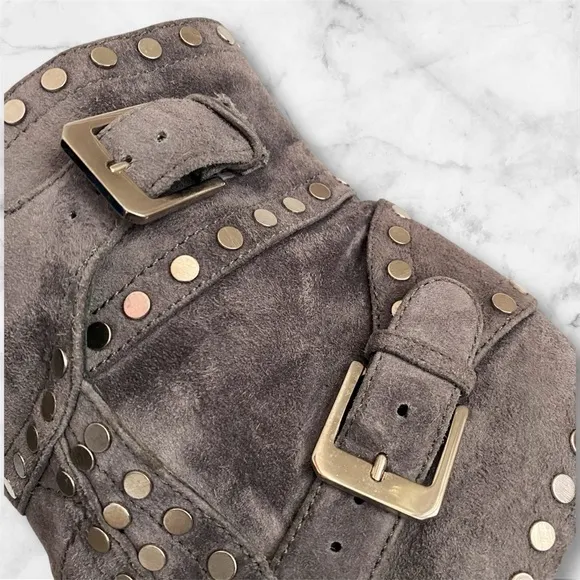 $1,450‼️Laurence Dacade Paris Suede Leather Studded Ankle Boot Buckle Bootie 9.5