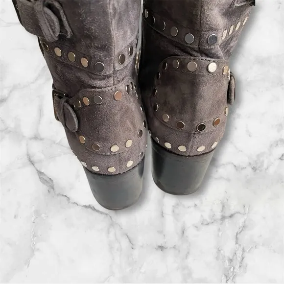$1,450‼️Laurence Dacade Paris Suede Leather Studded Ankle Boot Buckle Bootie 9.5