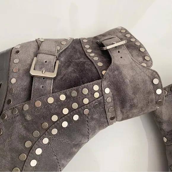 $1,450‼️Laurence Dacade Paris Suede Leather Studded Ankle Boot Buckle Bootie 9.5