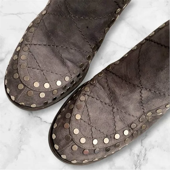 $1,450‼️Laurence Dacade Paris Suede Leather Studded Ankle Boot Buckle Bootie 9.5