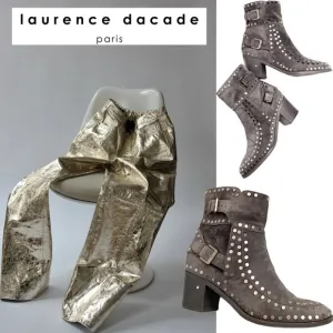 $1,450‼️Laurence Dacade Paris Suede Leather Studded Ankle Boot Buckle Bootie 9.5