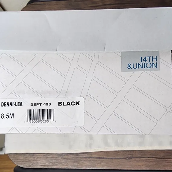 14TH &amp; UNION Denni-Lea Black Leather Espadrille Flats Buckle Ankle Straps