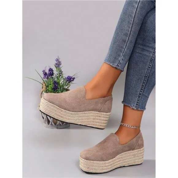2024 Fall/Winter New Arrivals Women's Platform Loafers,  Rope Sole