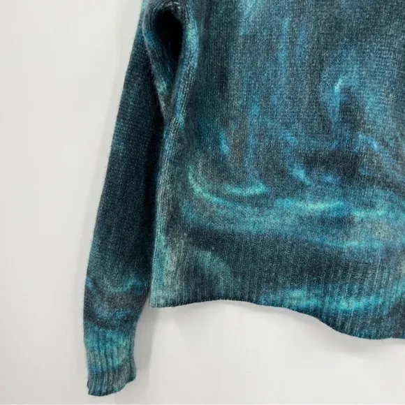 360 CASHMERE Women's Padma Marble Print Cashmere Long Sleeve Pullover Sweater