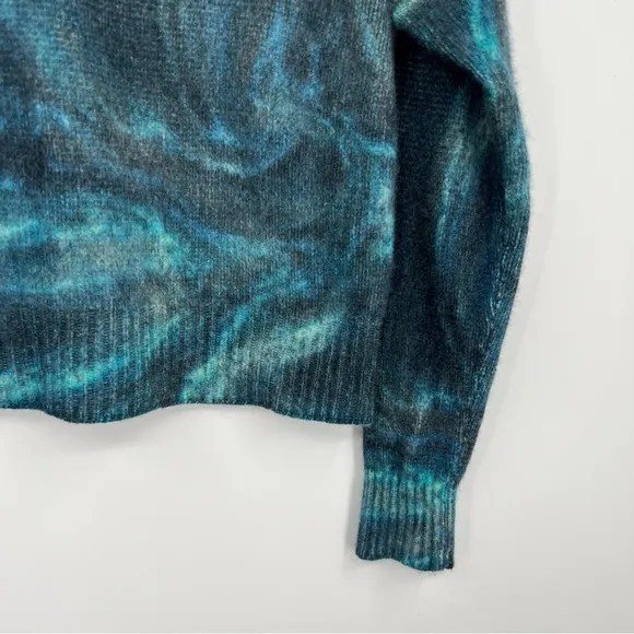 360 CASHMERE Women's Padma Marble Print Cashmere Long Sleeve Pullover Sweater
