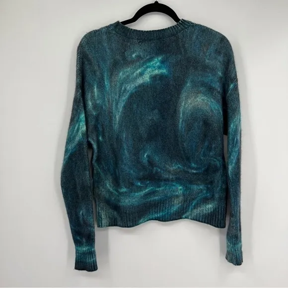 360 CASHMERE Women's Padma Marble Print Cashmere Long Sleeve Pullover Sweater