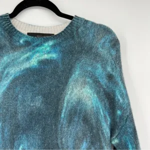 360 CASHMERE Women's Padma Marble Print Cashmere Long Sleeve Pullover Sweater