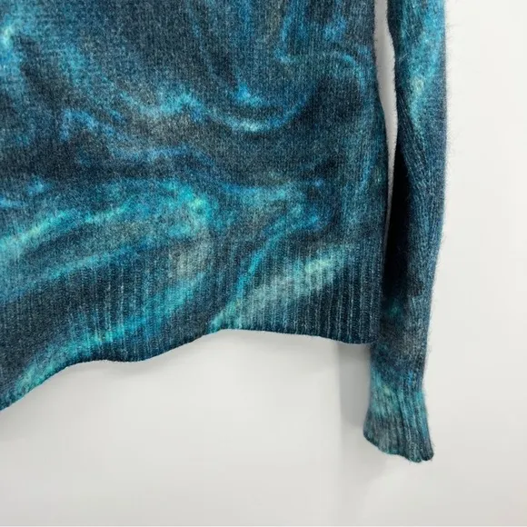 360 CASHMERE Women's Padma Marble Print Cashmere Long Sleeve Pullover Sweater