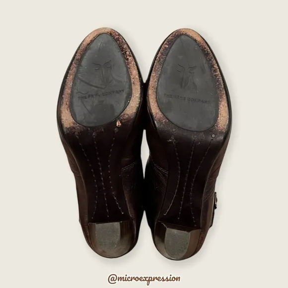$369 Frye Miranda Slouch Mid Calf Brown Leather Casual Formal Stiletto Booties
