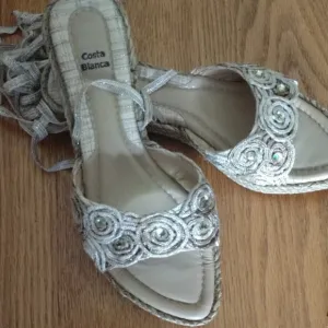 #5 V VINTAGE TRUE Espadrilles w Ankle Ties Costa Blanca