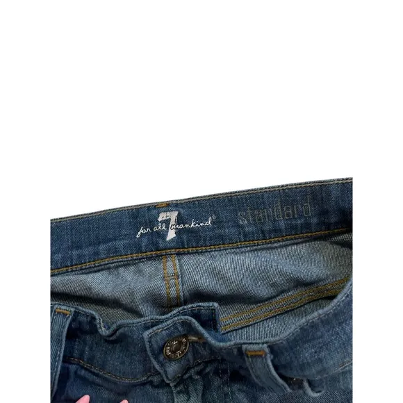 7 For All Mankind Standard Jeans Denim Blue Wash Bootcut Womens SZ 29