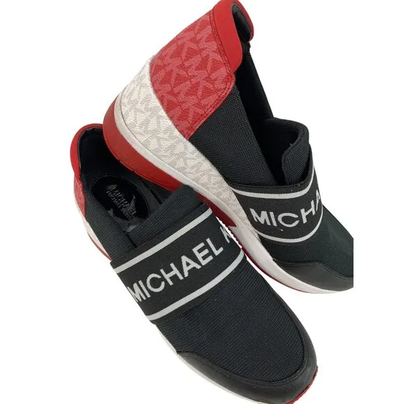 8M Michael Kors Felix Trainer Womens Slip-On Sneakers Logo Print HJ21H 8767
