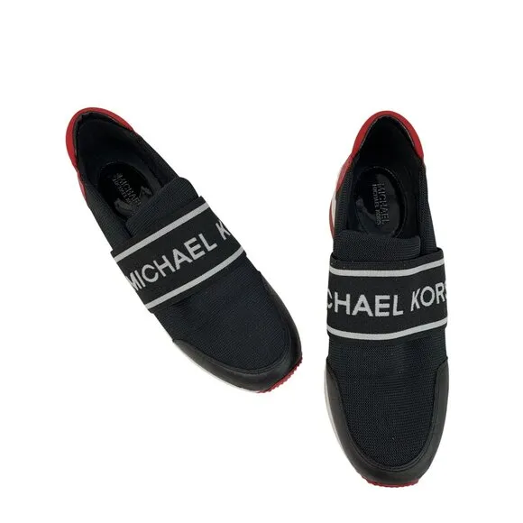 8M Michael Kors Felix Trainer Womens Slip-On Sneakers Logo Print HJ21H 8767