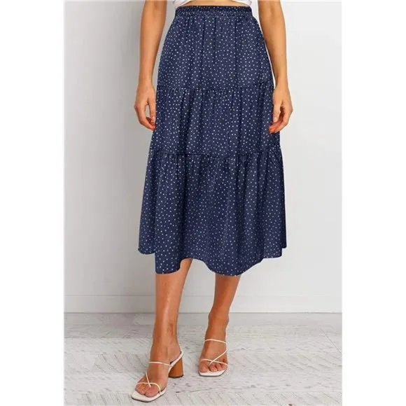 A-LINE Swing Midi Skirts Dotnavy