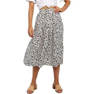 A-LINE Swing Midi Skirts White