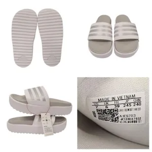 Adidas Adilette Platform Slides Cloud White Zero Metallic  Grey IE9703 USM7 USW8