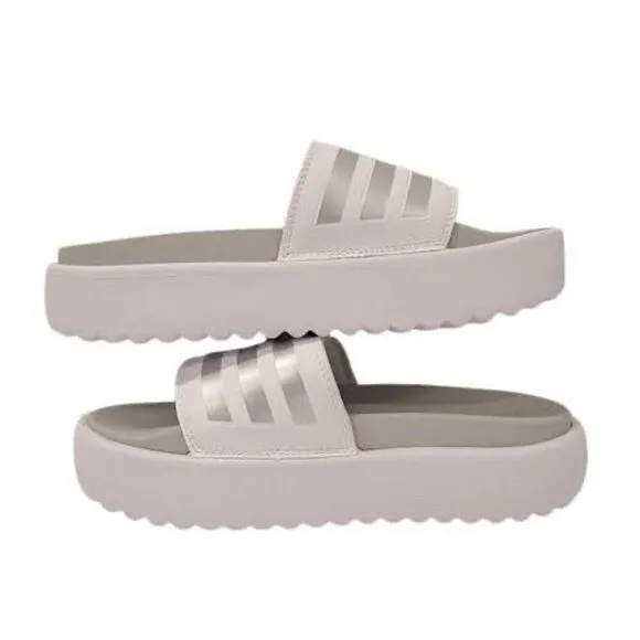 Adidas Adilette Platform Slides Cloud White Zero Metallic  Grey IE9703 USM7 USW8
