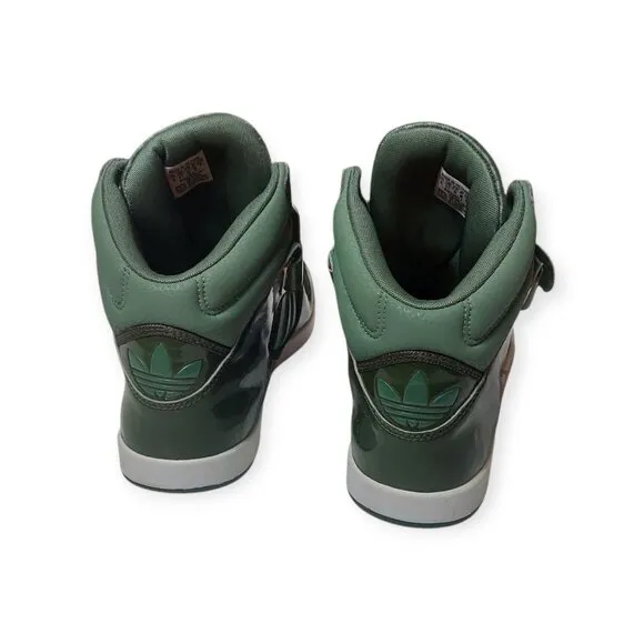 Adidas AR 2.0 Adi-Rise High Top Strap Patent Green Gold Sneakers Sz 10 G22480