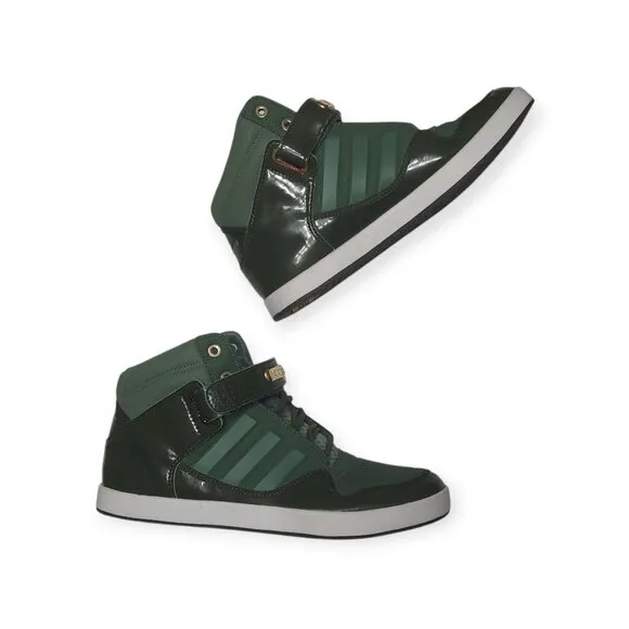 Adidas AR 2.0 Adi-Rise High Top Strap Patent Green Gold Sneakers Sz 10 G22480