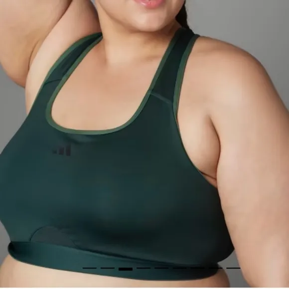Adidas Authentic Balance Yoga Medium Support Sports Bra Green 1X