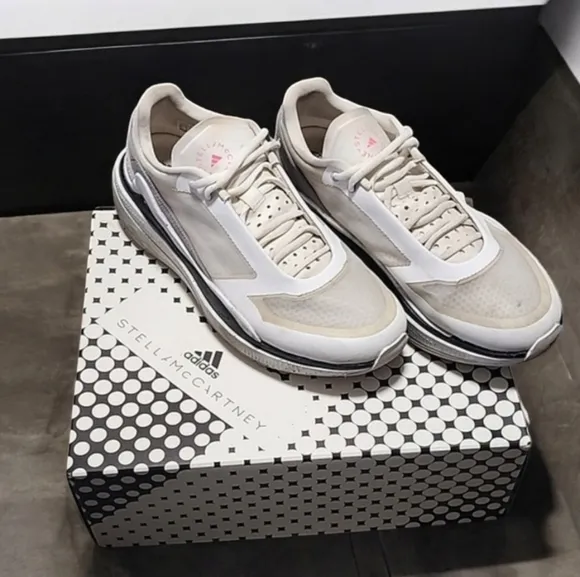 adidas by Stella McCartney Earthlight Mesh White Sneakers 10.5 Platform