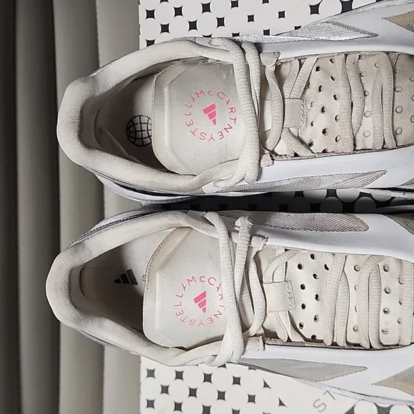 adidas by Stella McCartney Earthlight Mesh White Sneakers 10.5 Platform