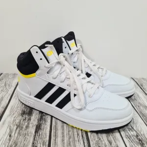 adidas Hoops Mid 3.0 White Black Yellow GZ1928 Kids Sneakers Shoes US Size 5