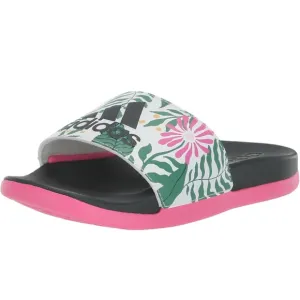 Adidas Kids' Adilette Comfort Slide Sandal Color Carbon/Off White/Lucid Pink - 7