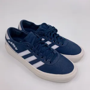Adidas Men's Navy Blue White Stripe Sneakers Size 8.5 Lace up Low profile