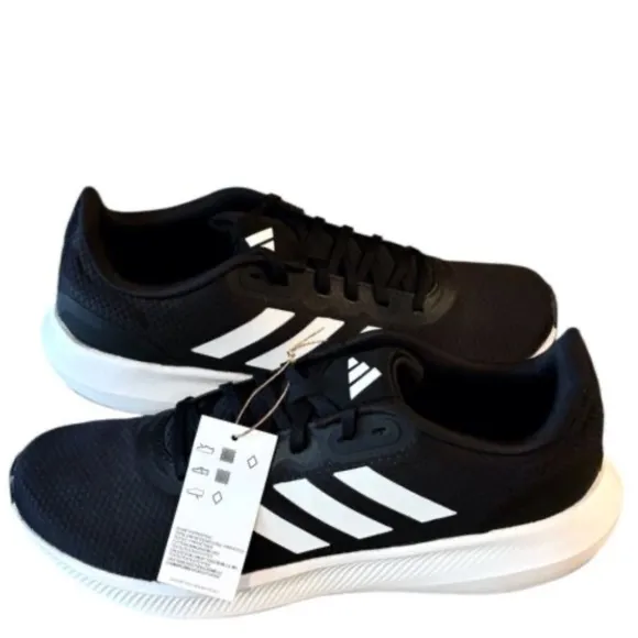Adidas Mens Runfalcon 3 Black White Running Shoes Sneakers Size 13