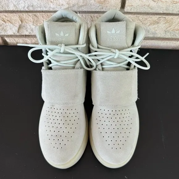 ADIDAS mint suede sneakers retro look tubular invaider strap originals