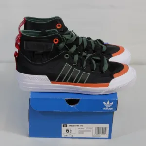 Adidas Originals Unisex Black Green &amp; Orange Nizza Hi DL Fashion Sneaker…