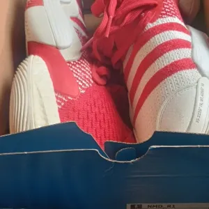 Adidas Red and White NMD_R1 Sneakers
