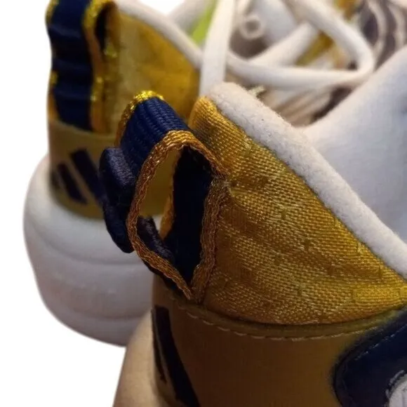 Adidas Size 8.5 Adiprene Tennis Shoes Gold White Blue Sneakers Athletic Vintage