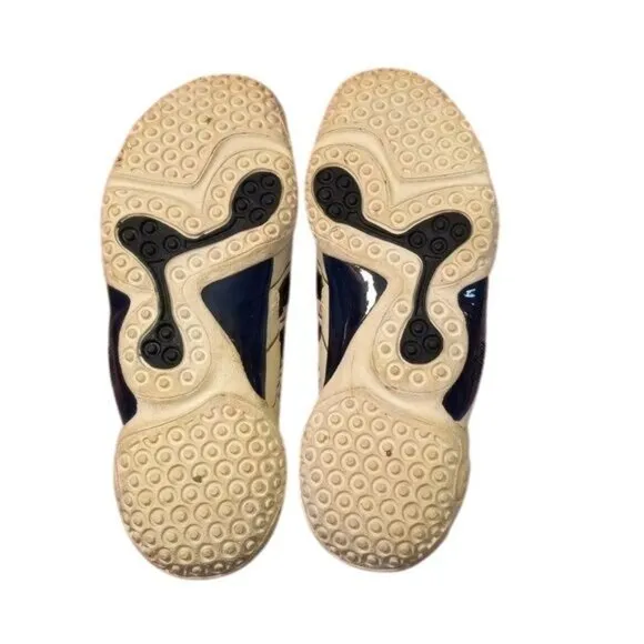 Adidas Size 8.5 Adiprene Tennis Shoes Gold White Blue Sneakers Athletic Vintage