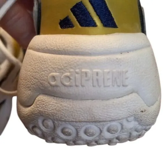 Adidas Size 8.5 Adiprene Tennis Shoes Gold White Blue Sneakers Athletic Vintage