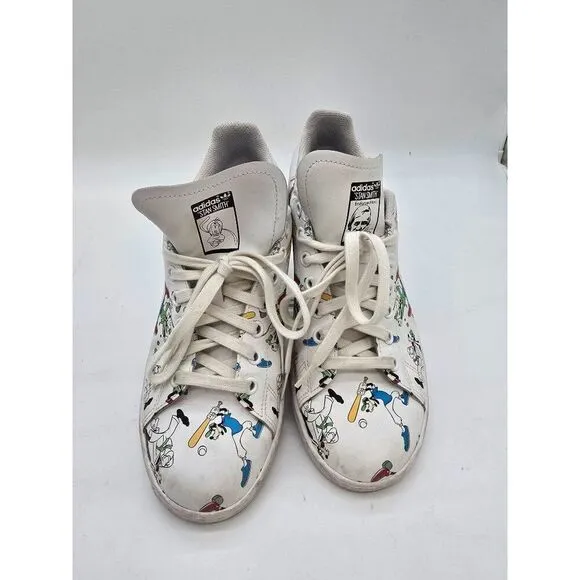 Adidas Stan Smith Goofy Character Sneakers White Size 9