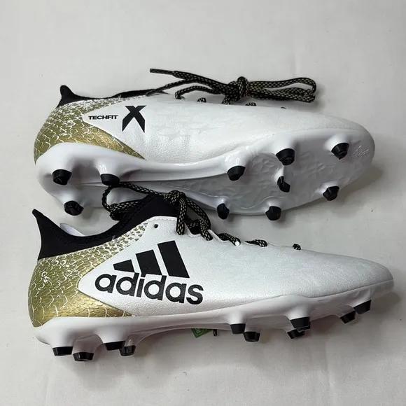 Adidas White and Gold Sneakers with Sock-Like Collar