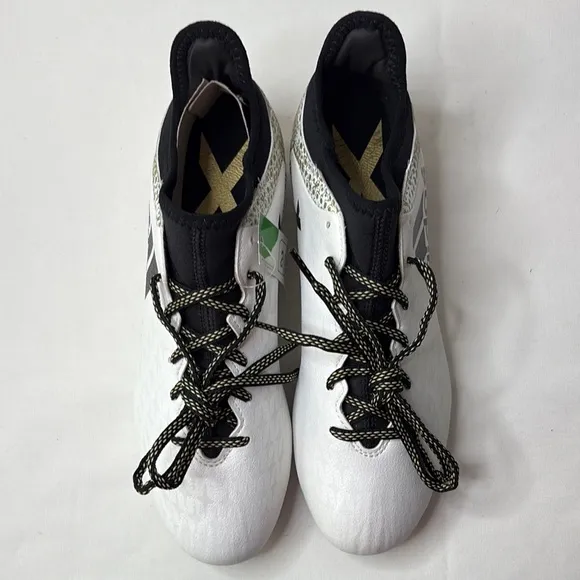 Adidas White and Gold Sneakers with Sock-Like Collar