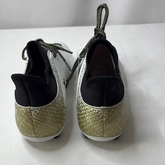 Adidas White and Gold Sneakers with Sock-Like Collar