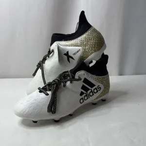 Adidas White and Gold Sneakers with Sock-Like Collar
